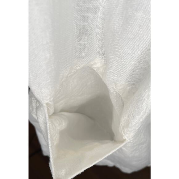 Eileen Fisher women's white Irish Linen lagenlook button blazer top pockets XL - Picture 6 of 10